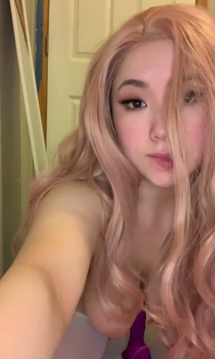 Cute Chubby Big Tits Asian Gets her Pussy Wet with Dildo