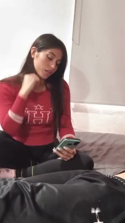 Slutty Snapchat Brunette Sucks her Virgin Boyfriend Dry