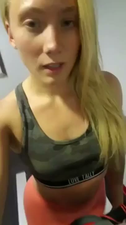 Dirty Snapchat Slut with Angel Face Masturbates at Public Gym Room