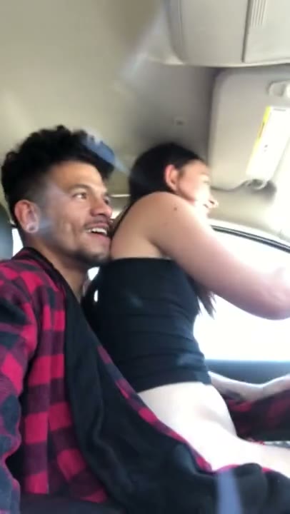 Naughty Snapchat Girl Riding her BF S Cock While Driving a Car on the Road