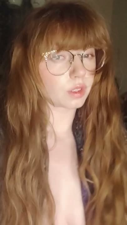 Amateur Slutty Ginger Nerd Masturbating and Squirting with a BBC Dildo