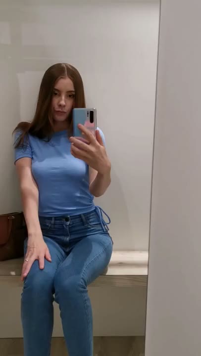Hot Snapchat Model Gets Naked in the Fitting Room and Masturbating Till She Cums