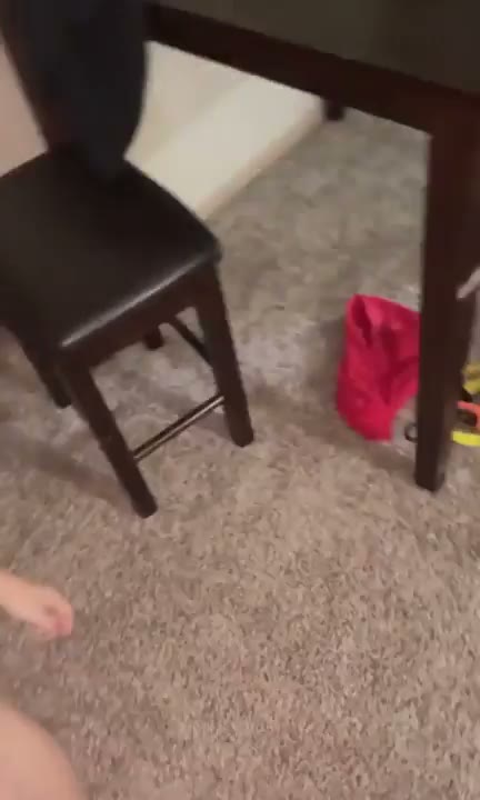 Innocent Looking Brunette Gives Boyfriend a Wet Mouth Blowjob Before He Pulls her Over the Wooden Stool From Behind